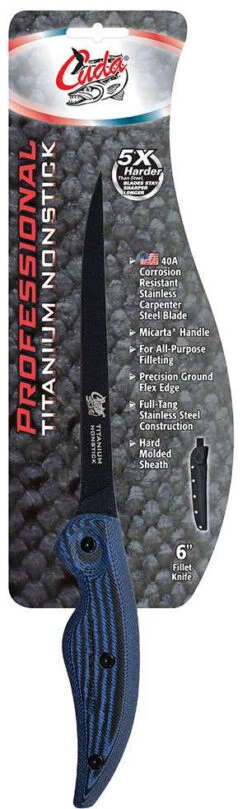 Cuda 18125 Titanium Non-Stick 6 In. Professional Fillet Knife -Saltwater Fishing Tackle Store cuda 18125 titanium non stick 6 inch professional fillet knife 03681.1696906193